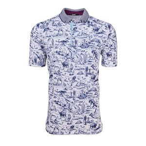 पुरुषों के प्रदर्शन लक्जरी ओम डिजाइन गोल्फ कपड़े उच्च गुणवत्ता वाली सबलिमिनेशन प्रिंटिंग गोल्फ शर्ट पोलो - Product Image 1
