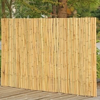 Rollos de Cercas Decorativas de Bambú Amarillo Rústico Natural de Alta Calidad, Ecológicas, para Balcón y Jardín