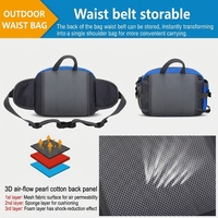 Sac banane multifonctionnel sportif et imperméable en polyester avec fermeture éclair, porte-bouteille et design portable pour la randonnée en montagne