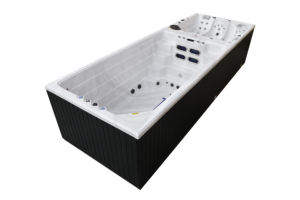 Piscina con bomba de calor con filtro limpiador de bañera de hidromasaje integrado - Product Image 4