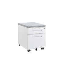 Archivador Móvil de Acero Moderno con 2 Cajones, Cubierta Acolchada, con Ruedas, Bloqueable, Ecológico y Duradero para Oficina