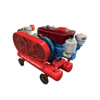 Compresseur d'air à piston diesel W-1.8/5 Compresseur d'air à double réservoir Mini compresseur d'air portable à 3 cylindres pour marteau Jack