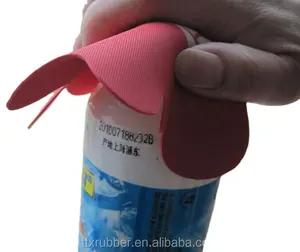 Abrebotellas de silicona con impresión de logotipo personalizado, tapa de lata de tela de goma suave, abrebotellas