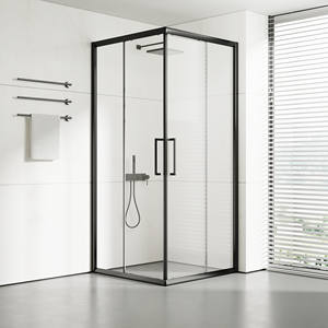 Lot <span class=keywords><strong>de</strong></span> Chrome Rectangle Coulissant Aluminium Verre Trempé avec Cadre pour Hôpital ou Hôtel Salles <span class=keywords><strong>de</strong></span> <span class=keywords><strong>Douche</strong></span> Noir Rectangle Charnière - Product Image 1