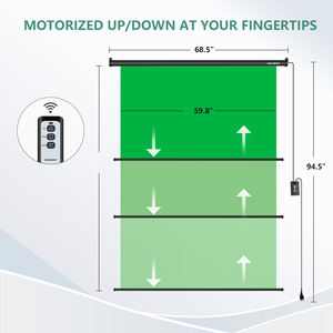 Pantalla de Fondo Motorizada Retráctil Negra RAUBAY - 59.8" x 86.6" Plegable para Montaje en Pared - Product Image 2