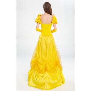 Costume d'Halloween Robe de princesse La Belle et la Bête Princesse Belle Robe de gâteau jaune Costume de scène - Product Image 6