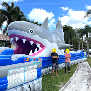 Toboggan aquatique gonflable commercial en forme <span class=keywords><strong>de</strong></span> requin pour enfants, grand château gonflable pas cher, trampoline, château gonflable pour adultes, grand - Product Image 2
