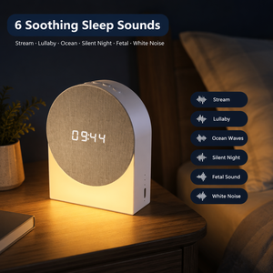 SM04 Máquina de Ruido Blanco 4 en 1, Altavoz Inalámbrico BT, Reloj Despertador Digital, Luz Nocturna con 3 Modos de Temporizador para un Sueño Profundo - Product Image 2
