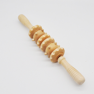 Masajeador de cuerpo de madera antifatiga con 6 rodillos Diseño de volantes para una experiencia de masaje cómoda - Product Image 6