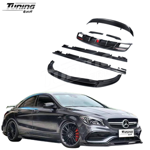 Kit de cuerpo de fibra de carbono estilo PT para <span class=keywords><strong>Mercedes</strong></span> <span class=keywords><strong>CLA</strong></span> C117 W117 CLA220/250/260/45 2016-2018 alerón difusor trasero de labio delantero - Product Image 1