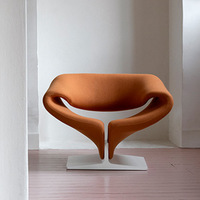 Fauteuil de salon moderne en bois massif avec ruban en forme de cœur et cadre en acier inoxydable, modèle Yimu 655
