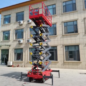 Plataforma Elevadora Eléctrica de Tijera de 4m 6m 8m 10m 12m 14m 16m 18m, Plataforma de Trabajo Aérea, Elevador de Personas Móvil Hidráulico Eléctrico - Product Image 5