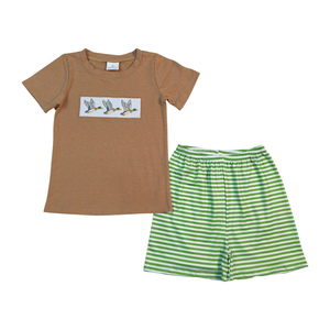 เสื้อผ้าเด็กผู้หญิง RTS ลายปักเป็ด แขนกุด ลายทาง แต่งระบาย ชุดสั้น - Product Image 5