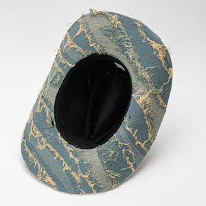 Sombrero de Pescador de Mezclilla Rasgada Color Verde Azulado para Senderismo y Campamento al Aire Libre, Protección Solar Unisex, Moda Versátil, Gorra Casual Nueva - Product Image 6