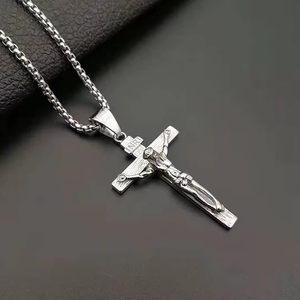 Joias Religiosas de Páscoa, Pingente Crucifixo de Jesus Cristo, Colares Banhados a Ouro PVD, Charme em Aço Inoxidável 316L, Joias Finas de Moda - Product Image 3