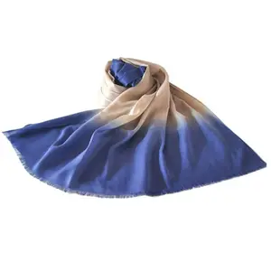 Shawl Pashmina BLUE PHOENIX Cashmere Silk Blend Gradually Color Wrap Sunggle Pashmina Shawl Prayer Shawl Jewish Mini Pleated Shawl