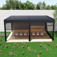 Pergola Taman Atap Louvered Aluminium Bioklimatik Bermotor