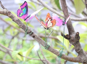 Ornements de papillon de <span class=keywords><strong>jardin</strong></span> de couleur aléatoire papillons sur fil métallique pieu de plante fée accessoires de <span class=keywords><strong>jardin</strong></span> cadeaux de jardinage - Product Image 4