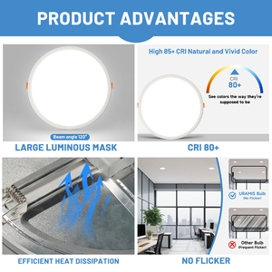 Plafonnier LED ultra-fin à luminosité élevée, sans trou, pour salon, chambre, appartement, bureau, magasin, panneau lumineux LED - Product Image 2