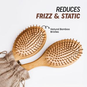 Set de Cepillos de Bambú para el Cabello: Cepillo de Bambú para Desenredar, Alisar y Secar el Cabello - Product Image 2