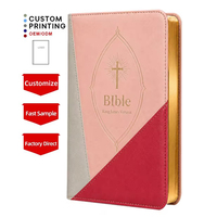 Service d'impression en gros, fabricant OEM personnalisé, couverture souple en cuir PU, livre biblique religieux personnalisé en gros, cadeau d'église