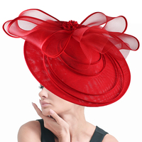 Mode Fascinator Chapeau Deluxe Bowknot Sinamay Église Chapeau Nouveau Filet À Cheveux Cadeau pour Femmes Fête Danse Décoration
