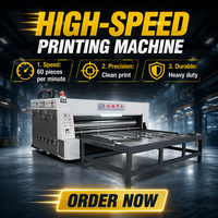 Machine semi-automatique d'impression flexographique à deux couleurs, de rainurage et de découpe rotative pour boîtes en carton ondulé avec alimentation en chaîne