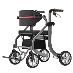 <span class=keywords><strong>D</strong></span>éambulateur multifonctionnel à quatre roues en alliage <span class=keywords><strong>d</strong></span>'aluminium pour extérieur, pliable, pour personnes âgées, chariot de courses multifonctionnel pour personnes handicapées - Product Image 4