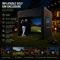 Enceinte de simulation de golf gonflable personnalisée, installation en 6 minutes, simulateur de golf portable avec écran d'impact 4K pour divertissement en extérieur