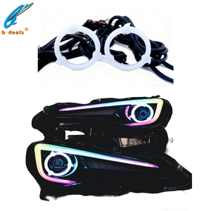 Bi Xenon HID 프로젝터 렌즈 용 2.5 ''Sharingan Halos 자동차 헤드라이트 SRGBA 회전 신호 후광 링 천사 눈 자동차 스타일링 개조 - Product Image 2