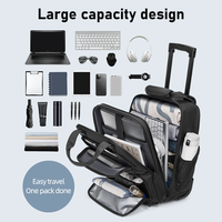 Valise à roulettes pour ordinateur portable de grande capacité, imperméable, pour voyages d'affaires, bagage à main approuvé par les compagnies aériennes, sac à roulettes pour hommes