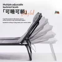 Lit pliant avec cadre en métal, matériau ABS, design moderne, portable, fauteuil inclinable simple pour hôpital et camping