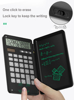 Bloc-notes pliable Calculatrice d'énergie solaire Bloc-notes effaçable Calculatrice magique Calculatrice intelligente à 12 chiffres avec tablette d'écriture