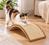 Griffoir incurvé pour chat en carton ondulé, planche à gratter OEM ODM avec logo personnalisé, tapis de griffage pour affûter les griffes de chat, vente en gros