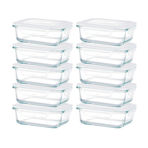 Set di 5 Contenitori in Vetro da 30 oz - Adatti per Lavastoviglie, Microonde, Congelatore e Forno - Contenitori in Vetro con Coperchi - Product Image 1