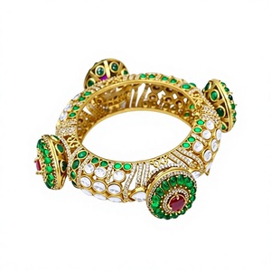 Pulseras de Moda Glamorosas de Latón Chapado en Oro de Primera Calidad con Piedras de Moissanita para Bodas, Colección para Mujer - Product Image 2