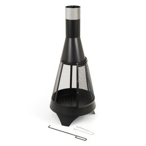 Steel Perforated <b>Log</b> Burner Mesh Chiminea Fire Pit with Poker for Outdoor Firewood Warming - Product Image 2