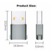 Adaptateur USB C femelle vers USB mâle en alliage d'aluminium Offre Spéciale Mini adaptateur Type C vers USB