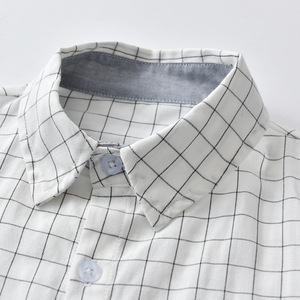 Polo à col roulé en coton blanc pour garçons de 2 à 8 ans Style formel à manches longues Caractéristique à séchage rapide Dessin animé à carreaux pour le printemps - Product Image 3