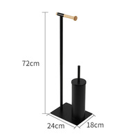 Support mural multifonctionnel pour salle de bain avec porte-papier toilette, brosse WC et logo personnalisé en métal (lot de deux)