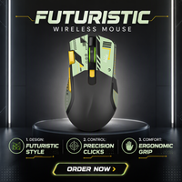 Mouse Gaming Ergonomis Dual-Mode Pro GD004 7D 4000 DPI RGB untuk Koneksi Kabel/USB & Nirkabel 2.4G untuk PC Gaming dengan Pengisian Cepat 500mAh