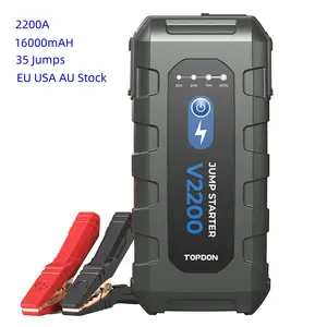 Topdon V2200 2200a Piek 12V 16000Mah Draagbare Mini Nood Auto Boosters Jump Pack Box Accu Power Bank Auto Auto Jump Starter