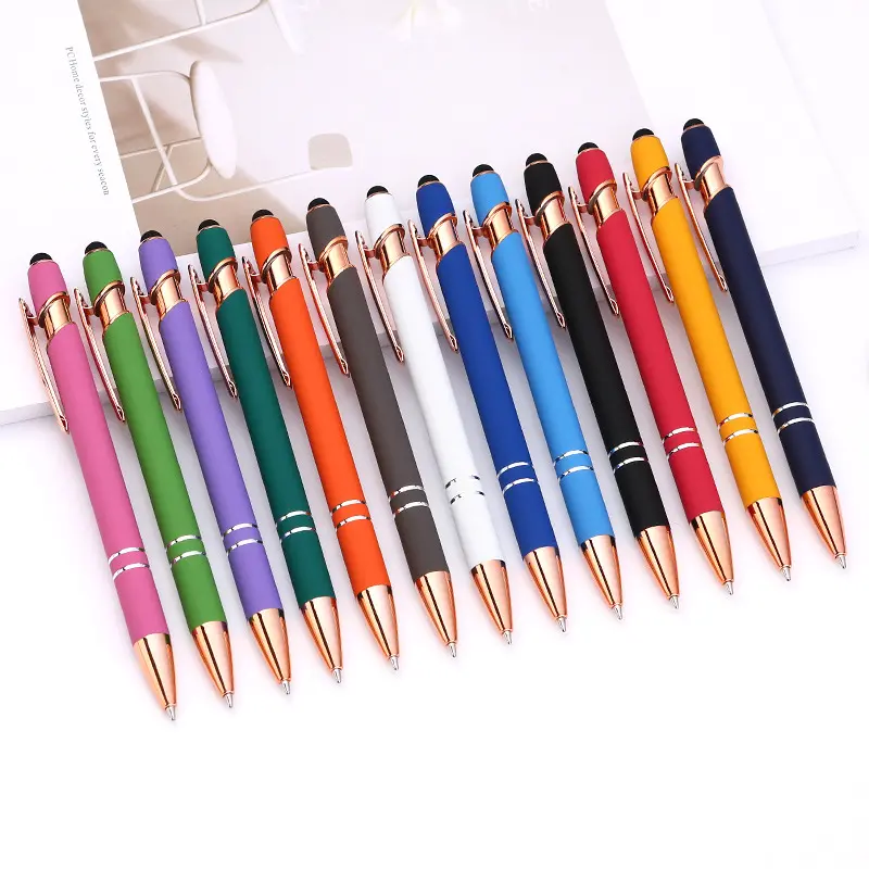 बीएसबीएच विज्ञापन कस्टम प्रोमोशनल पेन उपहार 2 इन 1 ग्राहक बॉलपॉइंट पेन स्टाइलस स्क्रीन मेटल बॉलपॉइंट पेन