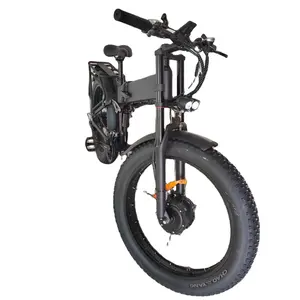 21Speed Ebike พับ2000W Dual มอเตอร์จักรยาน48v21Ah เบรคไฮดรอลิก Full Suspension ไขมันยางไฟฟ้าจักรยานมอเตอร์คู่