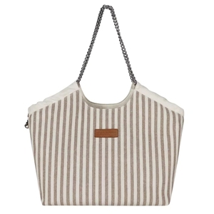 Custom Printed Logo Manufacturing <b>Blue</b> <b>Canvas</b> Stripe Denim <b>Canvas</b> Vietnam Tote Bags With - Product Image 2