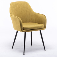 Fauteuil de salle à manger en velours noir, mode vanité, pieds dorés, canapé, fauteuil moderne pour la maison, fauteuil café doré, Offre Spéciale