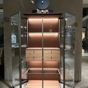 Factory Wholesale Lighted Transparent Aluminum Glass Display Case Home Storage Showcase Airplane Wing <strong>Cabinet</strong> With Drawers - Product Image 1