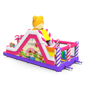 Carrera de obstáculos inflable de oso de caramelo para niños, fiesta, salto, Castillo de rebote, tobogán combinado, casa de rebote inflable al aire libre, parque infantil - Product Image 5