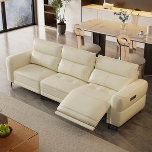 Divano Elettrico Moderno Italiano in Offerta, Set Multifunzionale Reclinabile Estensibile in Pelle e Metallo, Combinazione ad <span class=keywords><strong>Angolo</strong></span> per Ville - Product Image 5