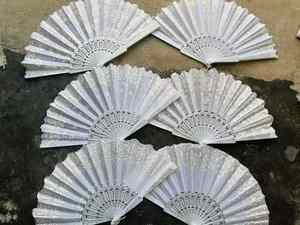 Chinese Spanish Style Dance Wedding Party Lace Silk Folding Hand Held Flower Fan Gift Colorful - Product Image 3